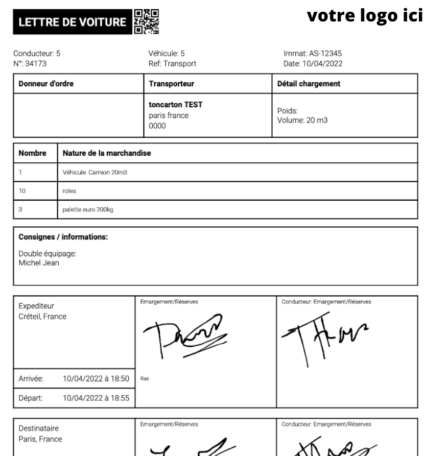 Lettre de voiture digitale