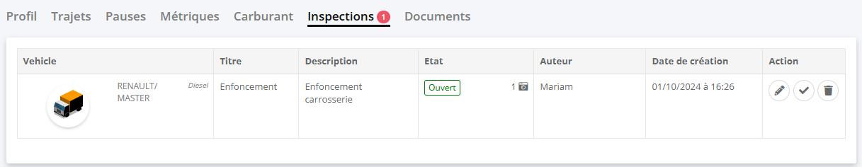 toncarton : les inspections (suivi des maintenances et problèmes techniques)