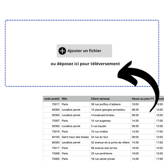 Import fichier excel csv