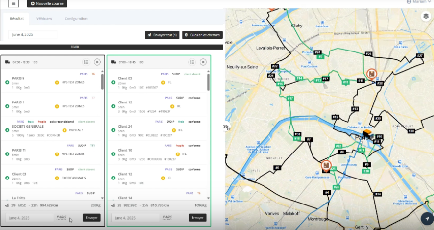 Toncarton : plan de transport sur l’interface professionnelle 
