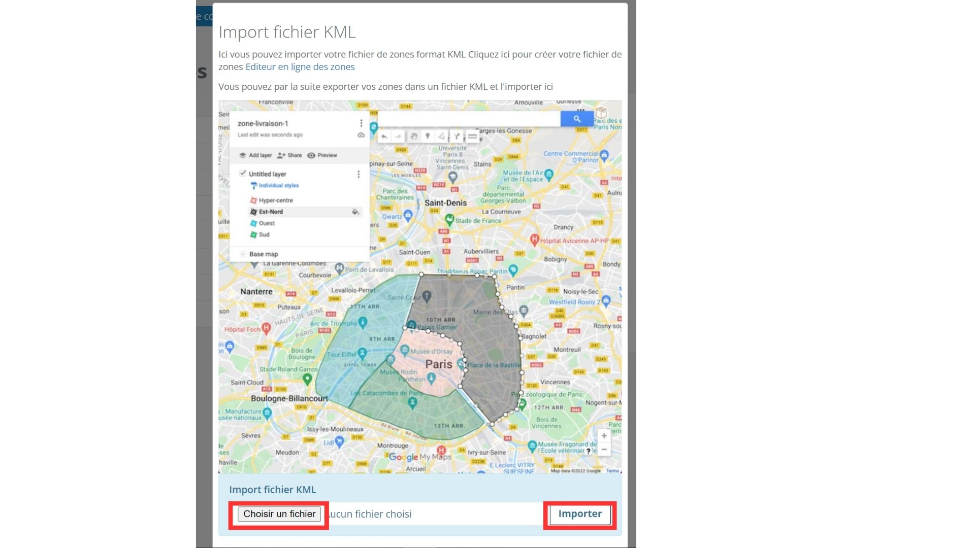 Toncarton : importer le fichier KML sur votre espace professionnelle 2